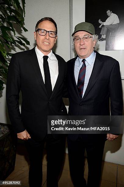 Director David O. Russell and honoree Robert De Niro attend the 19th Annual Hollywood Film Awards at The Beverly Hilton Hotel on November 1, 2015 in...