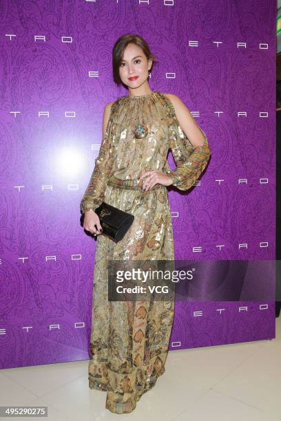 Model Mandy Lieu attends ETRO store opening ceremony at Ocean Centre on May 30, 2014 in Hong Kong, Hong Kong.
