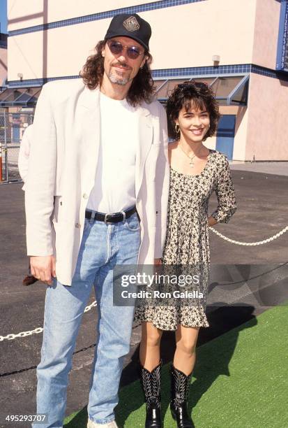 Actor Thomas Ian Griffith and actress Mary Page Keller attend the "Teenage Mutant Ninja Turtles III" Universal City Premiere on March 6, 1993 at the...