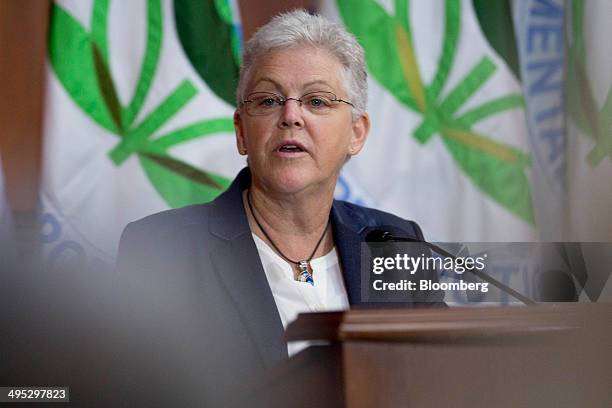 Gina McCarthy, administrator of the U.S. Environmental Protection Agency , speaks during a news conference in Washington, D.C., U.S., on Monday, June...