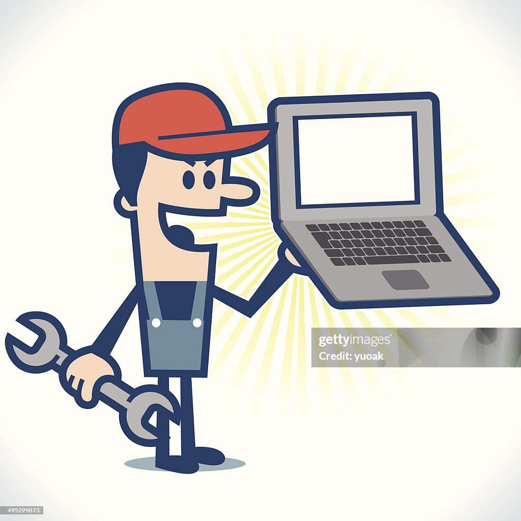 Computer Ripering 3d Man Pc Repair Man High-Res Vector Graphic - Getty Images