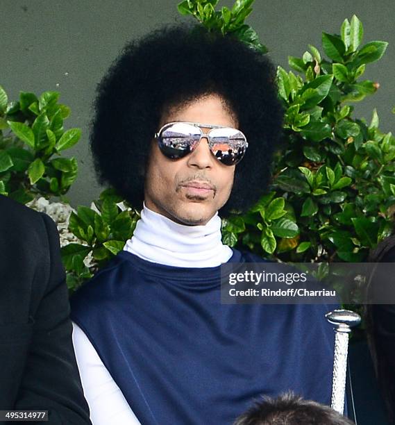 Singer Prince attends the Roland Garros French Tennis Open 2014 on Day 9 at Roland Garros on June 2, 2014 in Paris, France.