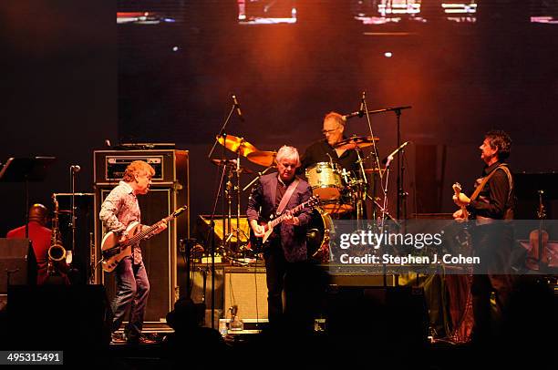 Joe Puerta Lawrence Juber, Burleigh Drummond and Doug Jackson of the band Ambrosia performs during the Abbey Road On The River Music Festival on The...
