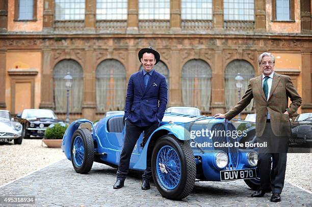 Jude Law and Giancarlo Giannini pose during the photocall of Johnnie Walker Blue Label's The Gentleman's Wager II in Rome on October 31st' at Villa...