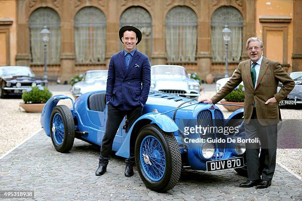 Jude Law and Giancarlo Giannini pose during the photocall of Johnnie Walker Blue Label's The Gentleman's Wager II in Rome on October 31st' at Villa...