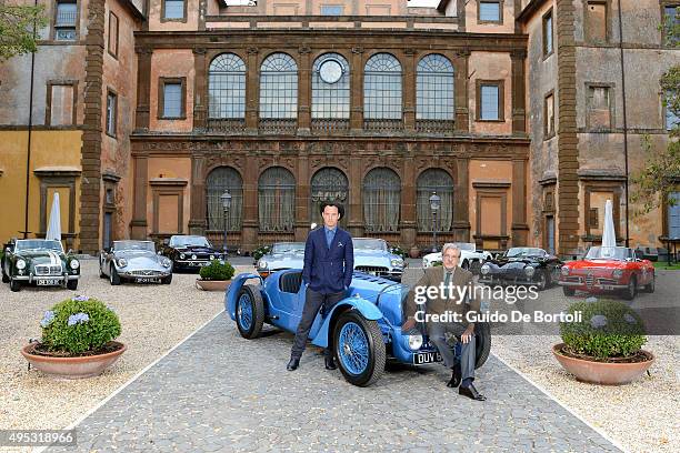 Jude Law and Giancarlo Giannini pose during the photocall of Johnnie Walker Blue Label's The Gentleman's Wager II at Villa Mondragone on October 31,...