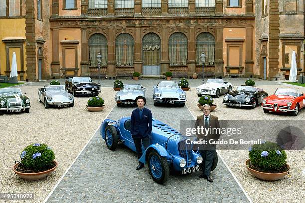 Jude Law and Giancarlo Giannini pose during the photocall of Johnnie Walker Blue Label's The Gentleman's Wager II at Villa Mondragone on October 31,...