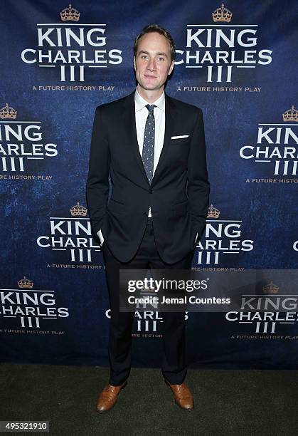 Actor Oliver Chris attends the "King Charles III" Broadway opening night after party at the Bryant Park Grill on November 1, 2015 in New York City.