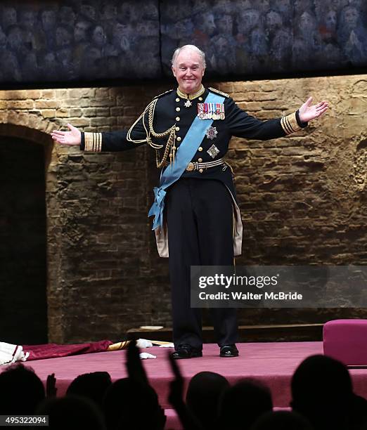 Tim Pigott-Smith during the Broadway opening night performance curtain call bows for 'King Charles III' at the Music Box Theatre on November 1, 2015...