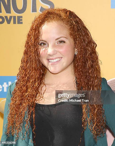 Venus Schultheis arrives at the Los Angeles premiere of 20th Century Fox's "The Peanuts Movie" held at Regency Village Theatre on November 1, 2015 in...