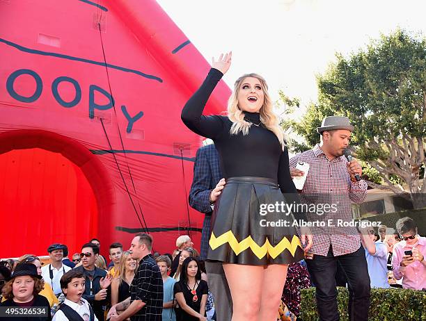 Singer Meghan Trainor attends the premiere of 20th Century Fox's "The Peanuts Movie" at The Regency Village Theatre on November 1, 2015 in Westwood,...