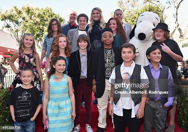 Singer Meghan Trainor and the cast of "The Peanuts Movie" attend the premiere of 20th Century Fox's "The Peanuts Movie" at The Regency Village...