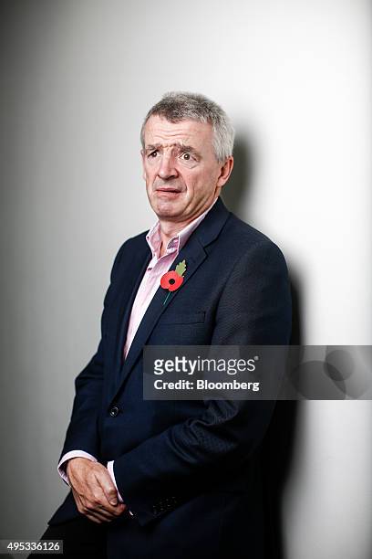 Michael O'Leary, chief executive officer of Ryanair Holdings Plc, poses for a photograph following a Bloomberg Television interview in London U.K. On...