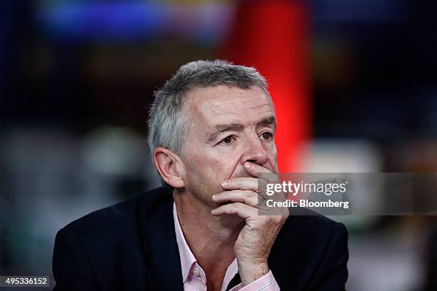 Michael O'Leary, chief executive officer of Ryanair Holdings Plc, pauses during a Bloomberg Television interview in London U.K. On Monday, Nov. 2,...