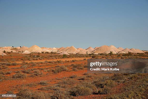 General view of the Coober Pedy Opal Fields is seen on October 22, 2015 in Coober Pedy, Australia.