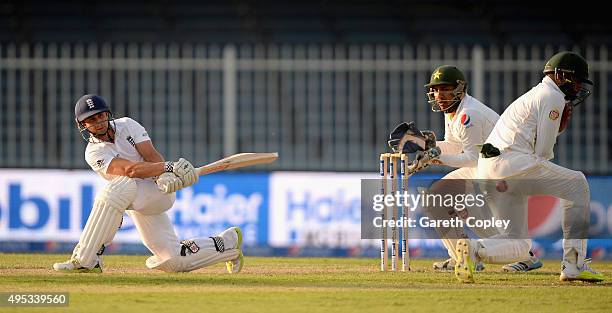 James Taylor of England bats during day two of the 3rd Test between Pakistan and England at Sharjah Cricket Stadium on November 2, 2015 in Sharjah,...