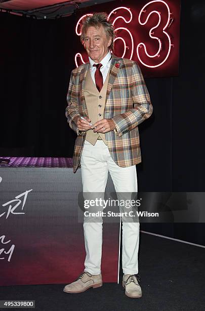 Rod Stewart poses for photographs prior to signing copies of his new album at HMV, Oxford Street on November 2, 2015 in London, England.