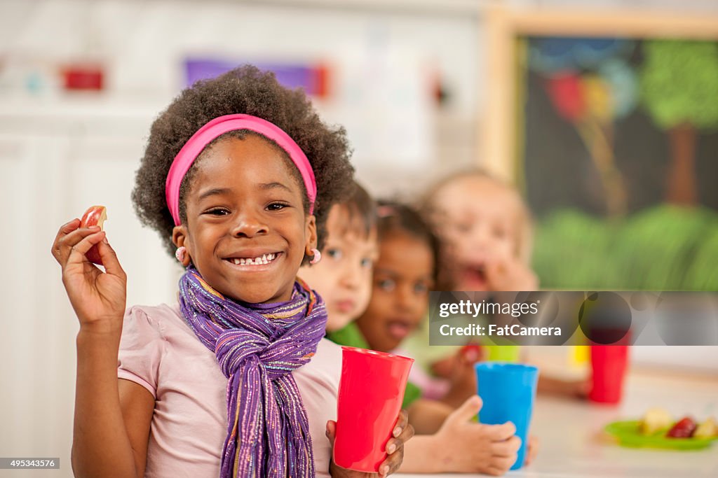 Children Eating Lunch at School