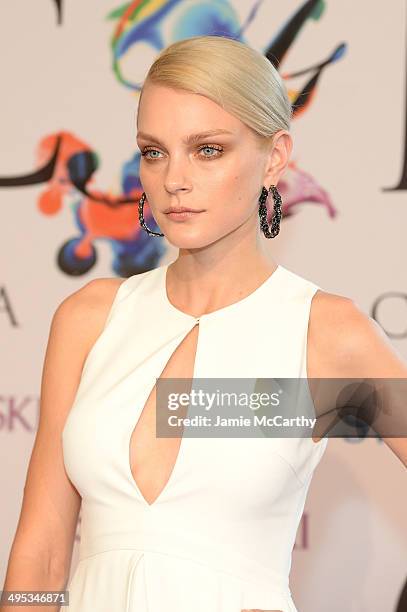 Model Jessica Stam attends the 2014 CFDA fashion awards at Alice Tully Hall, Lincoln Center on June 2, 2014 in New York City.