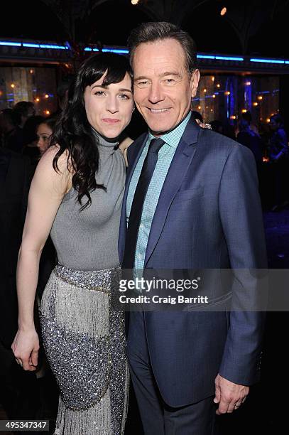 Actors Lena Hall and Bryan Cranston attend the 2014 Tony Honors Cocktail Party at the Paramount Hotel on June 2, 2014 in New York City.