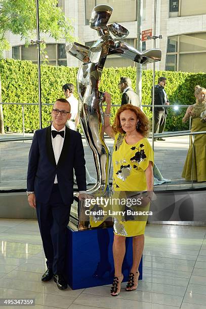 President Steven Kolb and designer Diane Von Furstenberg attend the 2014 CFDA fashion awards at Alice Tully Hall, Lincoln Center on June 2, 2014 in...