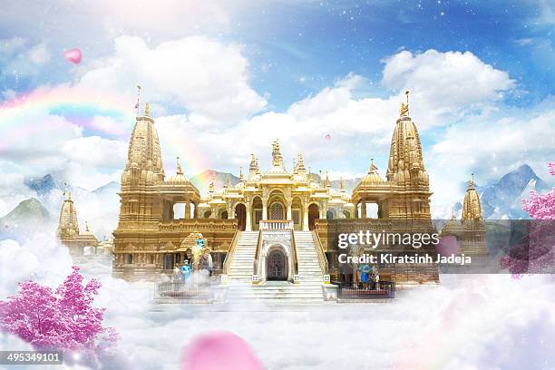 a beautiful visualization of heaven - pure gold stockfoto's en -beelden
