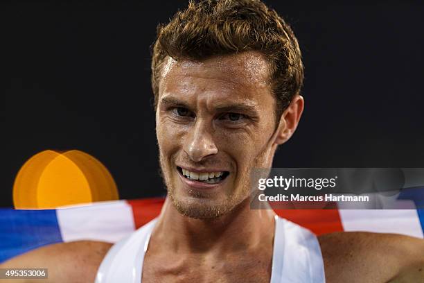 October 26: Paul Blake of Great Britain celebrates winning the men's 800m T36 final during the Evening Session on Day Five of the IPC Athletics World...