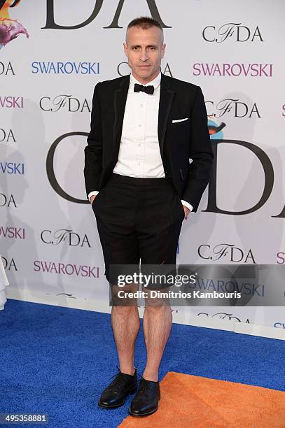 Designer Thom Browne attends the 2014 CFDA fashion awards at Alice Tully Hall, Lincoln Center on June 2, 2014 in New York City.