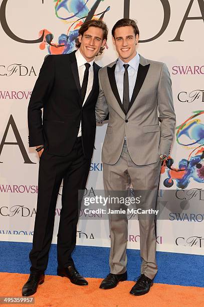 Jordan Stenmark and Zac Stenmark attend the 2014 CFDA fashion awards at Alice Tully Hall, Lincoln Center on June 2, 2014 in New York City.