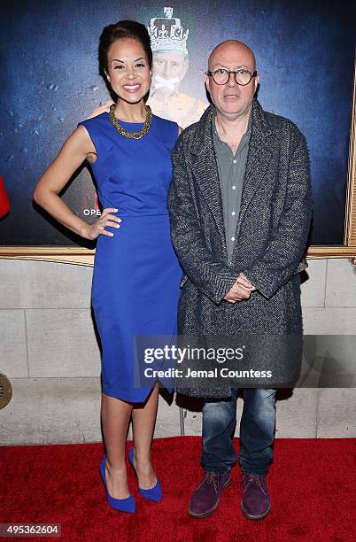 Actress Alexandra Silber and Lindsay Posner attend the Broadway Opening Night of "King Charles III" at the Music Box Theatre on November 1, 2015 in...