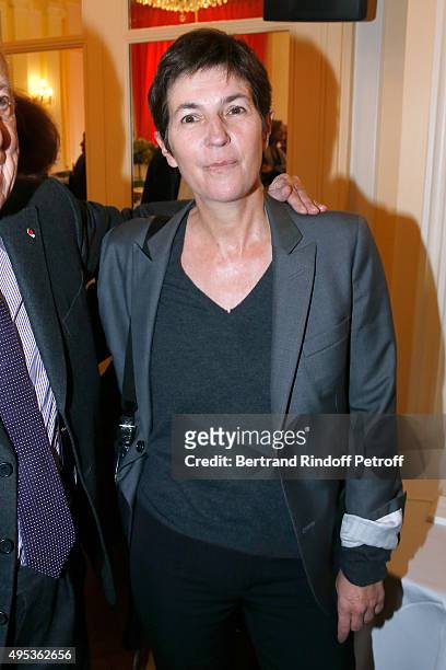 Winner of the Prize Christine Angot for her book 'Un amour impossible' attends the 'Prix Decembre' Literary Prize Winner Announcement at Maison de...