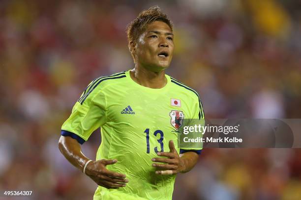 Yoshito Okubo of Japan reacts after a missed shot on goal during the International Friendly Match between Japan and Costa Rica at Raymond James...