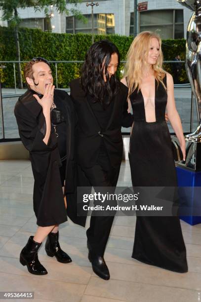 Chris Kattan, Alexander Wang and Anna Ewers attend the 2014 CFDA fashion awards at Alice Tully Hall, Lincoln Center on June 2, 2014 in New York City.