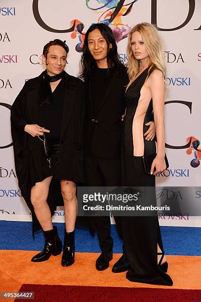 Chris Kattan, Alexander Wang and Anna Ewers attend the 2014 CFDA fashion awards at Alice Tully Hall, Lincoln Center on June 2, 2014 in New York City.