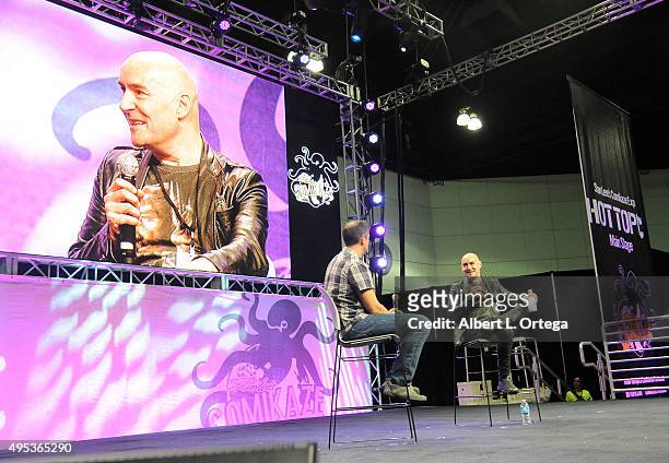 Comic book writer Grant Morrison on stage of Day Two of Stan Lee's Comikaze Expo held at Los Angeles Convention Center on November 1, 2015 in Los...
