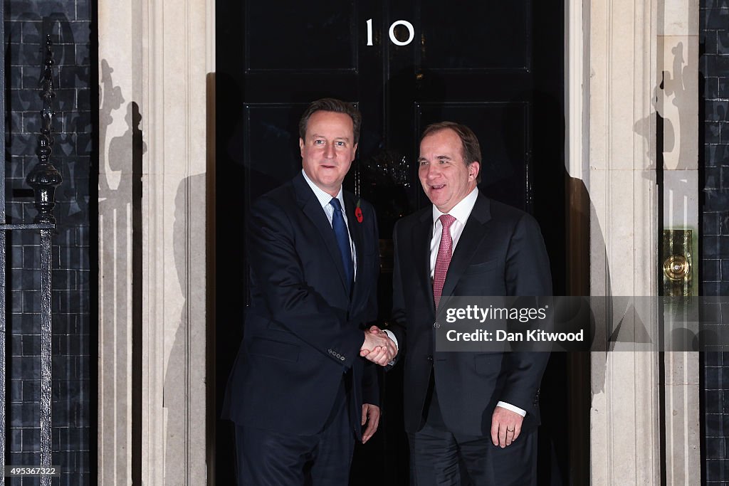 David Cameron Greets The Swedish Prime Minister