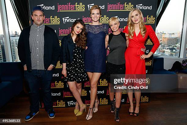 Actors Ethan Suplee, Dylan Gelula, Missi Pyle, Jaime Pressly and Nora Kirkpatrickattend TV Land's "Jennifer Falls" premiere party at Jimmy At The...