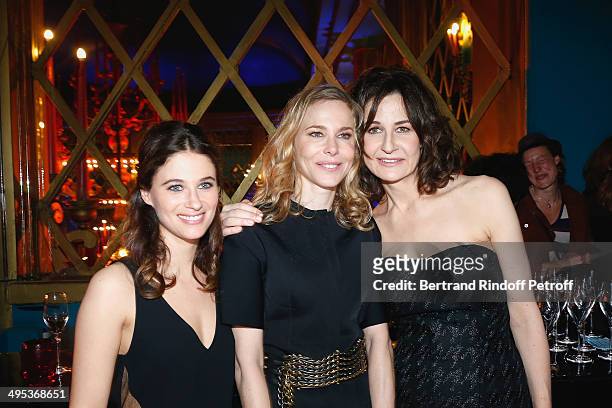 Melanie Bernier, Pascale Arbillot and Valerie Lemercier attend the 26th Molieres Awards Ceremony at Folies Bergere on June 2, 2014 in Paris, France.