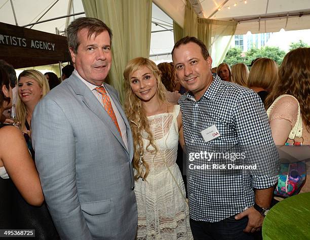 Nashville Mayor Karl Dean, Clare Bowen and Darin Murphy attend the 22nd Annual CAA BBQ at CAA Nashville on June 2, 2014 in Nashville, Tennessee.