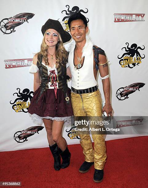 Actor James Kyson and wife Jamie attend the red carpet premiere of 'Nobility' on Day Two of Stan Lee's Comikaze Expo held at Los Angeles Convention...