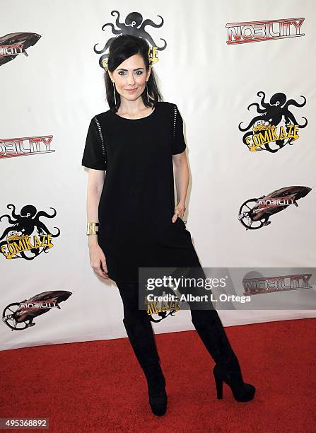 Actress Adrienne Wilkinson attends the red carpet premiere of 'Nobility' on Day Two of Stan Lee's Comikaze Expo held at Los Angeles Convention Center...