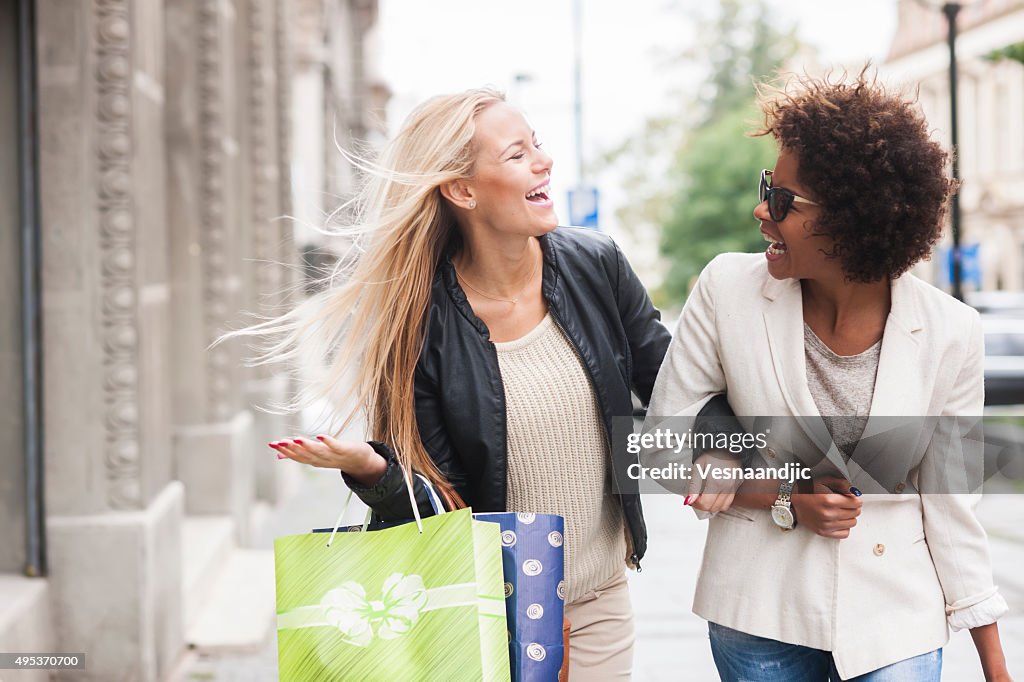 Happy woman in shopping