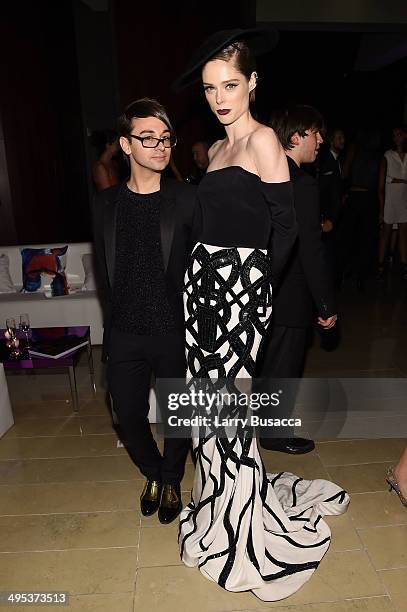 Designer Christian Siriano and model Coco Rocha attend the 2014 CFDA fashion awards at Alice Tully Hall, Lincoln Center on June 2, 2014 in New York...