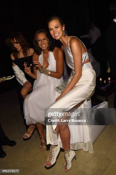 Designer Donna Karan and model Karlie Kloss attend the 2014 CFDA fashion awards at Alice Tully Hall, Lincoln Center on June 2, 2014 in New York City.