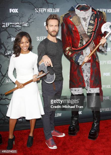 Nicole Beharie and Tom Mison arrive at Fox's "Sleepy Hollow" special screening held at Hollywood Forever on June 2, 2014 in Hollywood, California.