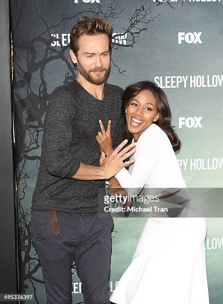Nicole Beharie and Tom Mison arrive at Fox's "Sleepy Hollow" special screening held at Hollywood Forever on June 2, 2014 in Hollywood, California.