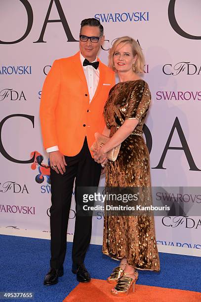 Cameron Silver and Kara Ross attend the 2014 CFDA fashion awards at Alice Tully Hall, Lincoln Center on June 2, 2014 in New York City.