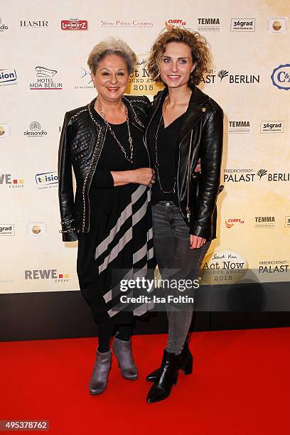 Dagmar Frederic, and Maxie Frederic attend the 1st Act Now Jugend Award at Friedrichstadt-Palast on November 2, 2015 in Berlin, Germany.