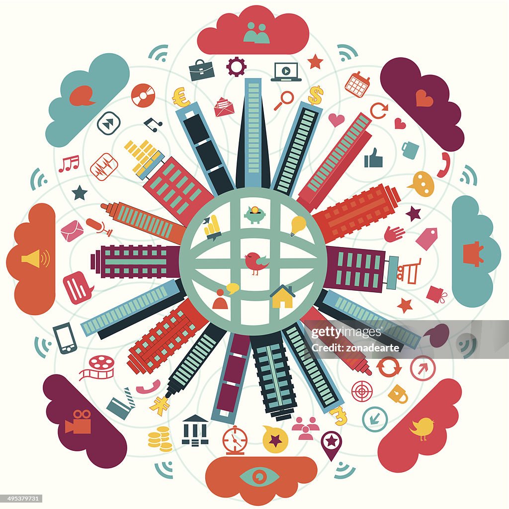 Global Communication Module Global Communication High-Res Vector Graphic - Getty Images