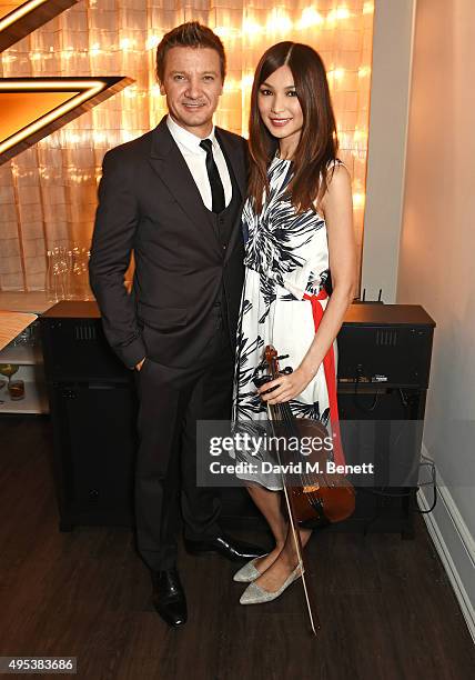 Jeremy Renner and Gemma Chan attend the launch of La Maison Remy Martin, the cognac brand's new members club, on November 2, 2015 in London, England.